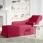 Vidaxl fauteuil long avec traversin et accoudoir droit rouge bordeaux