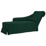 Vidaxl fauteuil long et traversin accoudoir droit vert fonc� velours