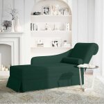 Vidaxl fauteuil long et traversin accoudoir droit vert fonc� velours