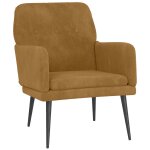 Vidaxl fauteuil marron 62x79x79 cm velours