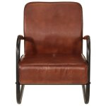 Vidaxl fauteuil marron cuir v�ritable