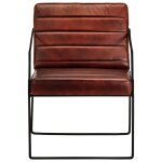 Vidaxl fauteuil marron foncé cuir véritable Vidaxl fauteuil marron foncé cuir véritable