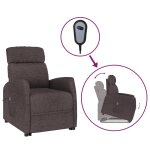 Vidaxl fauteuil marron fonc tissu