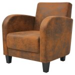 Vidaxl fauteuil marron similicuir daim