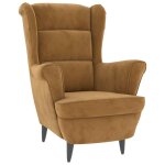 Vidaxl fauteuil marron velours