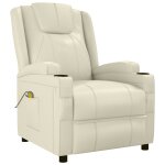 Vidaxl fauteuil de massage blanc cr�me similicuir