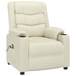 Vidaxl fauteuil de massage crème similicuir Vidaxl fauteuil de massage crème similicuir