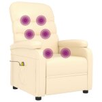 Vidaxl fauteuil de massage cr�me similicuir