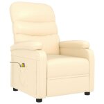 Vidaxl fauteuil de massage crme similicuir