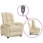 Vidaxl fauteuil de massage cr�me tissu