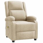 Vidaxl fauteuil de massage cr�me tissu