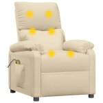 Vidaxl fauteuil de massage cr�me tissu