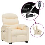 Vidaxl fauteuil de massage cr�me tissu