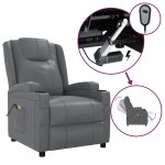 Vidaxl fauteuil de massage �lectrique anthracite similicuir
