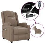Vidaxl fauteuil de massage �lectrique cappuccino similicuir