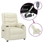 Vidaxl fauteuil de massage électrique crème similicuir Vidaxl fauteuil de massage électrique crème similicuir