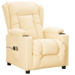 Vidaxl fauteuil de massage �lectrique cr�me similicuir