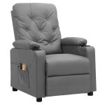 Vidaxl fauteuil de massage �lectrique gris similicuir