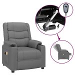 Vidaxl fauteuil de massage �lectrique gris similicuir
