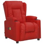 Vidaxl fauteuil de massage �lectrique rouge bordeaux similicuir