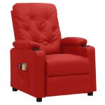 Vidaxl fauteuil de massage �lectrique rouge bordeaux similicuir