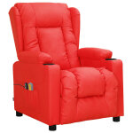 Vidaxl fauteuil de massage �lectrique rouge similicuir