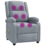 Vidaxl fauteuil de massage gris clair tissu Vidaxl fauteuil de massage gris clair tissu