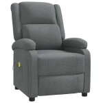 Vidaxl fauteuil de massage gris fonc tissu