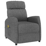 Vidaxl fauteuil de massage gris fonc tissu