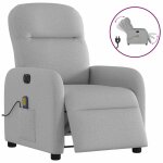 Vidaxl fauteuil de massage inclinable �lectrique gris nuage tissu