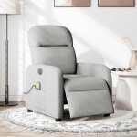 Vidaxl fauteuil de massage inclinable �lectrique gris nuage tissu