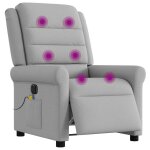 Vidaxl fauteuil de massage inclinable �lectrique gris nuage tissu