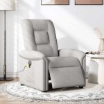 Vidaxl fauteuil de massage inclinable �lectrique gris nuage tissu
