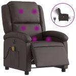 Vidaxl fauteuil de massage inclinable �lectrique marron fonc�