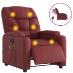 Vidaxl fauteuil de massage inclinable �lectrique rouge bordeaux