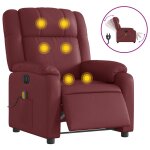 Vidaxl fauteuil de massage inclinable �lectrique rouge bordeaux