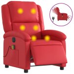 Vidaxl fauteuil de massage inclinable lectrique rouge similicuir