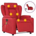 Vidaxl fauteuil de massage inclinable �lectrique rouge similicuir