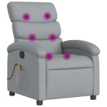 Vidaxl fauteuil de massage inclinable gris clair tissu