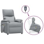 Vidaxl fauteuil de massage inclinable gris clair tissu