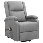 Vidaxl fauteuil de massage inclinable gris clair tissu Vidaxl fauteuil de massage inclinable gris clair tissu