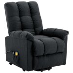 Vidaxl fauteuil de massage inclinable gris fonc� tissu