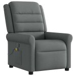 Vidaxl fauteuil inclinable de massage en tissu gris fonc�