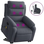 Vidaxl fauteuil de massage inclinable gris fonc� velours