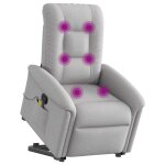 Vidaxl fauteuil de massage inclinable gris nuage tissu