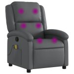 Vidaxl fauteuil de massage inclinable gris similicuir