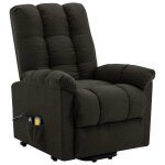 Vidaxl fauteuil de massage inclinable marron fonc� tissu