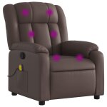 Vidaxl fauteuil de massage inclinable marron similicuir