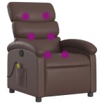 Vidaxl fauteuil de massage inclinable marron similicuir
