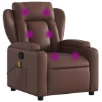 Vidaxl fauteuil de massage inclinable marron similicuir